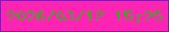 文字の大きさ：4、枠の色：9411b1、背景の色：fe24b3、文字の色：4aa12a 無料ブログパーツのブログ時計