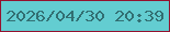 文字の大きさ：1、枠の色：94122e、背景の色：63cdd1、文字の色：326f72 無料ブログパーツのブログ時計