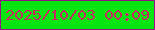文字の大きさ：1、枠の色：941286、背景の色：06e510、文字の色：c32f5a 無料ブログパーツのブログ時計