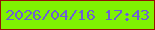 文字の大きさ：1、枠の色：941303、背景の色：7ff202、文字の色：6d5ed4 無料ブログパーツのブログ時計