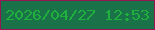 文字の大きさ：3、枠の色：941655、背景の色：1a7348、文字の色：20b03d 無料ブログパーツのブログ時計