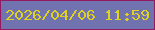 文字の大きさ：4、枠の色：941a5f、背景の色：7172b0、文字の色：ded120 無料ブログパーツのブログ時計