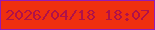 文字の大きさ：4、枠の色：941bb6、背景の色：ef2f10、文字の色：b01149 無料ブログパーツのブログ時計