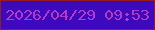文字の大きさ：3、枠の色：941c1c、背景の色：3e09bc、文字の色：b439c5 無料ブログパーツのブログ時計