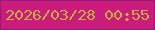 文字の大きさ：4、枠の色：941c78、背景の色：c91c7c、文字の色：c6ad3e 無料ブログパーツのブログ時計
