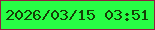 文字の大きさ：1、枠の色：941d41、背景の色：27fe45、文字の色：154006 無料ブログパーツのブログ時計