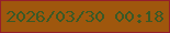 文字の大きさ：5、枠の色：941e2c、背景の色：9f570d、文字の色：3a5926 無料ブログパーツのブログ時計