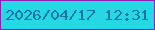 文字の大きさ：1、枠の色：941eb0、背景の色：25d9e4、文字の色：1973aa 無料ブログパーツのブログ時計
