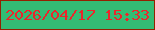 文字の大きさ：4、枠の色：942100、背景の色：33bc74、文字の色：ec252b 無料ブログパーツのブログ時計