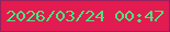 文字の大きさ：3、枠の色：942262、背景の色：e21b50、文字の色：42eb79 無料ブログパーツのブログ時計