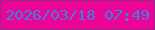 文字の大きさ：2、枠の色：94298a、背景の色：eb0496、文字の色：3f80dc 無料ブログパーツのブログ時計