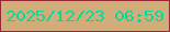 文字の大きさ：5、枠の色：942b34、背景の色：d0ad79、文字の色：05d99c 無料ブログパーツのブログ時計