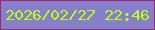 文字の大きさ：5、枠の色：942b74、背景の色：887fcb、文字の色：bbfd1c 無料ブログパーツのブログ時計
