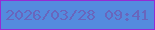 文字の大きさ：1、枠の色：942bd3、背景の色：548bde、文字の色：6866bd 無料ブログパーツのブログ時計
