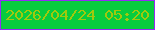 文字の大きさ：5、枠の色：942bf5、背景の色：08cc3e、文字の色：a1c90d 無料ブログパーツのブログ時計