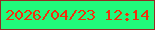 文字の大きさ：4、枠の色：942c23、背景の色：20fa7b、文字の色：f22e0d 無料ブログパーツのブログ時計