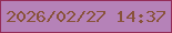文字の大きさ：3、枠の色：942c58、背景の色：b582b8、文字の色：88523a 無料ブログパーツのブログ時計