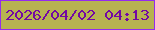 文字の大きさ：1、枠の色：942ced、背景の色：b7b350、文字の色：7308a3 無料ブログパーツのブログ時計