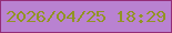 文字の大きさ：5、枠の色：942d78、背景の色：b982d1、文字の色：919423 無料ブログパーツのブログ時計
