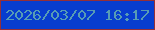 文字の大きさ：2、枠の色：942f38、背景の色：073dcf、文字の色：579cb5 無料ブログパーツのブログ時計