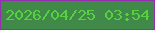 文字の大きさ：1、枠の色：942fb0、背景の色：418948、文字の色：56d141 無料ブログパーツのブログ時計