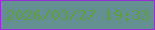 文字の大きさ：5、枠の色：942fd1、背景の色：659092、文字の色：5e9d41 無料ブログパーツのブログ時計