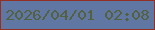 文字の大きさ：3、枠の色：943023、背景の色：6077a3、文字の色：536141 無料ブログパーツのブログ時計