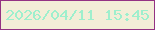 文字の大きさ：1、枠の色：943283、背景の色：f3edd7、文字の色：9eefcd 無料ブログパーツのブログ時計