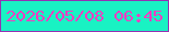 文字の大きさ：5、枠の色：9432b3、背景の色：19f2c3、文字の色：f03ec2 無料ブログパーツのブログ時計