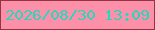文字の大きさ：5、枠の色：943342、背景の色：fc90a8、文字の色：23d8bc 無料ブログパーツのブログ時計
