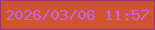 文字の大きさ：3、枠の色：943679、背景の色：ce5334、文字の色：c265de 無料ブログパーツのブログ時計