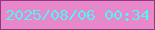 文字の大きさ：3、枠の色：943684、背景の色：e788cb、文字の色：57f2f5 無料ブログパーツのブログ時計