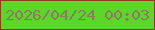 文字の大きさ：3、枠の色：94391c、背景の色：5ad729、文字の色：8e7860 無料ブログパーツのブログ時計
