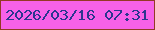 文字の大きさ：3、枠の色：943925、背景の色：f761e8、文字の色：2c3690 無料ブログパーツのブログ時計