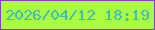 文字の大きさ：2、枠の色：943abf、背景の色：abfb45、文字の色：3ac0bc 無料ブログパーツのブログ時計