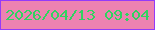 文字の大きさ：2、枠の色：943af9、背景の色：ed82b1、文字の色：30d360 無料ブログパーツのブログ時計
