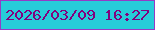 文字の大きさ：1、枠の色：943bc6、背景の色：26cdd9、文字の色：82007e 無料ブログパーツのブログ時計
