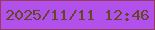 文字の大きさ：5、枠の色：943c59、背景の色：b250eb、文字の色：624722 無料ブログパーツのブログ時計