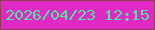 文字の大きさ：2、枠の色：943d53、背景の色：e129c6、文字の色：4fe59b 無料ブログパーツのブログ時計