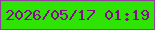 文字の大きさ：4、枠の色：943ea3、背景の色：2fe305、文字の色：850a90 無料ブログパーツのブログ時計