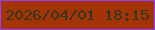 文字の大きさ：5、枠の色：9440fb、背景の色：a43306、文字の色：323721 無料ブログパーツのブログ時計