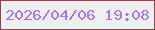 文字の大きさ：1、枠の色：94424d、背景の色：edf0ee、文字の色：ad74e6 無料ブログパーツのブログ時計
