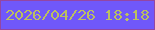 文字の大きさ：3、枠の色：9446a3、背景の色：7058fa、文字の色：bbc060 無料ブログパーツのブログ時計