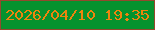 文字の大きさ：3、枠の色：94482d、背景の色：06922e、文字の色：ee840d 無料ブログパーツのブログ時計