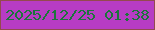 文字の大きさ：5、枠の色：94494f、背景の色：b73cc4、文字の色：1c753b 無料ブログパーツのブログ時計