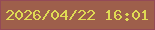 文字の大きさ：1、枠の色：944a57、背景の色：9e5f4b、文字の色：dfda54 無料ブログパーツのブログ時計