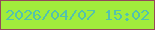 文字の大きさ：3、枠の色：944a5a、背景の色：a1ed3c、文字の色：53c2ad 無料ブログパーツのブログ時計