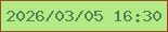 文字の大きさ：3、枠の色：944d24、背景の色：b5eb86、文字の色：528451 無料ブログパーツのブログ時計