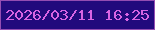 文字の大きさ：1、枠の色：944db2、背景の色：220a7d、文字の色：d864e3 無料ブログパーツのブログ時計