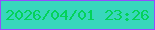 文字の大きさ：3、枠の色：944dfd、背景の色：38d7bc、文字の色：03d25a 無料ブログパーツのブログ時計